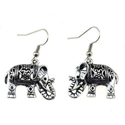 Elephant Earrings Retro Carved Earrings-Jewearrings