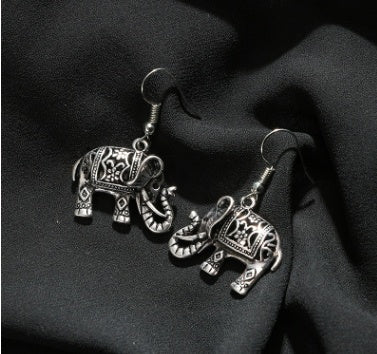 Elephant Earrings Retro Carved Earrings-Jewearrings