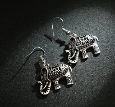 Elephant Earrings Retro Carved Earrings-Jewearrings