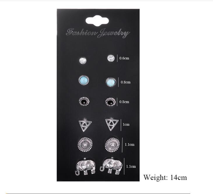 Elephant Earrings Retro Combination Set-Jewearrings