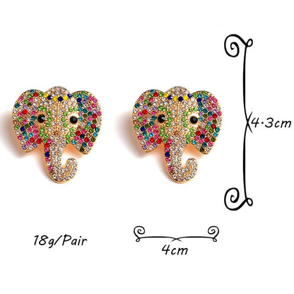 Elephant Earrings Trendy Colorful Earrings-Jewearrings