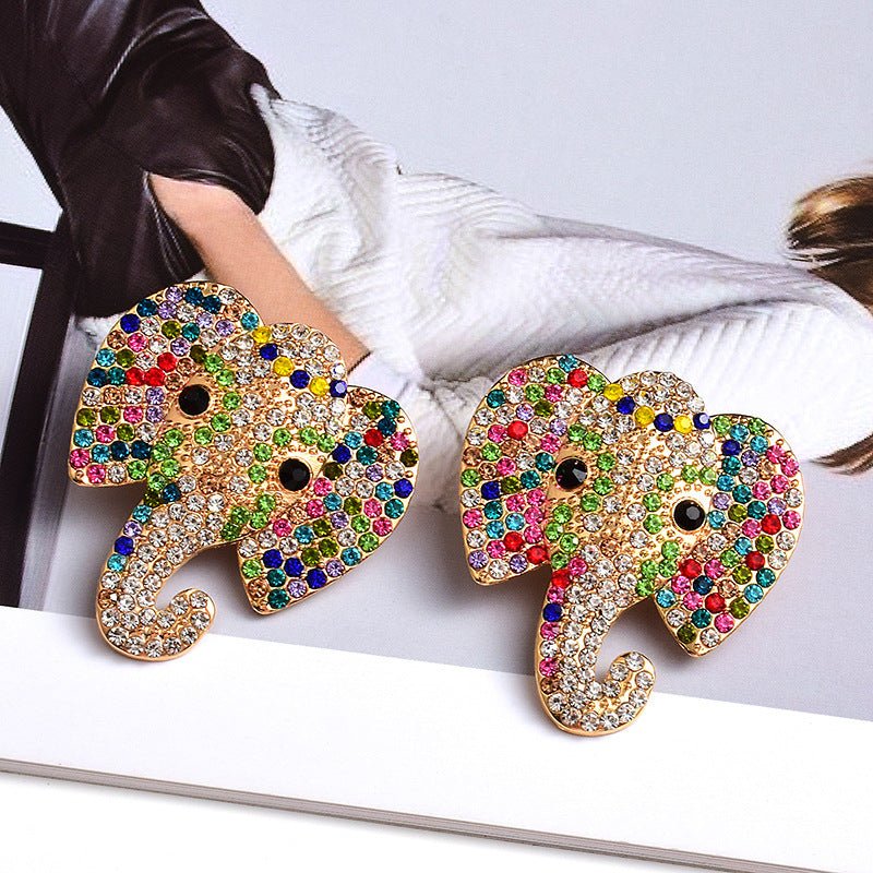 Elephant Earrings Trendy Colorful Earrings-Jewearrings