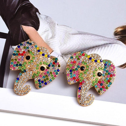 Elephant Earrings Trendy Colorful Earrings-Jewearrings