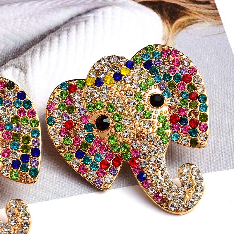 Elephant Earrings Trendy Colorful Earrings-Jewearrings