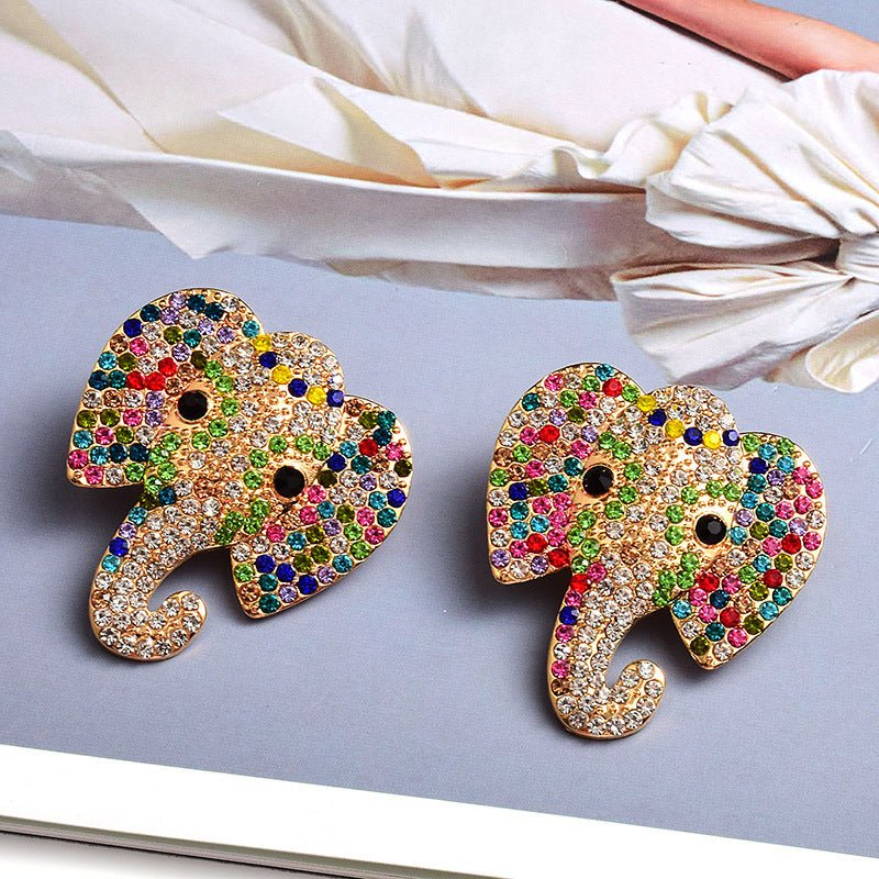 Elephant Earrings Trendy Colorful Earrings-Jewearrings