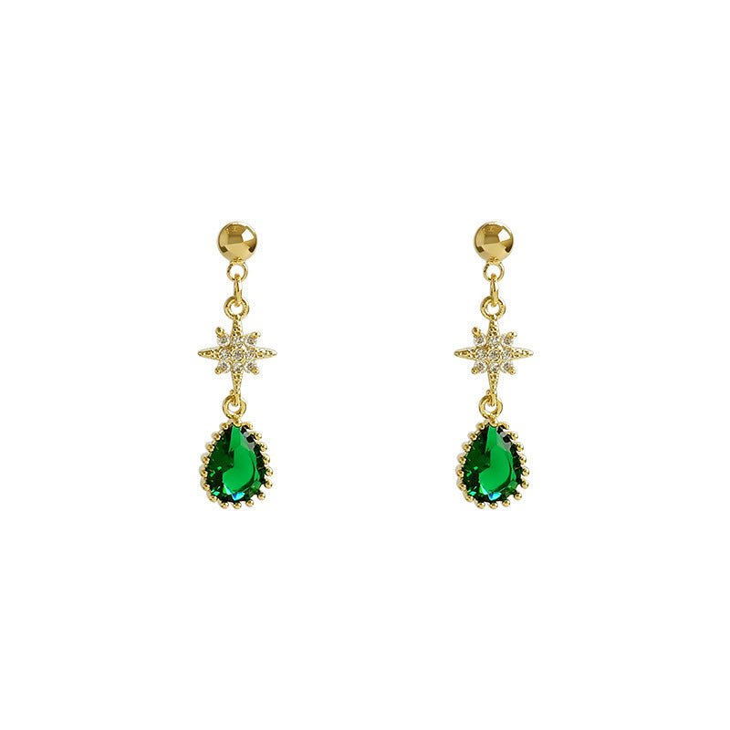 Emerald Drop Earrings-Jewearrings