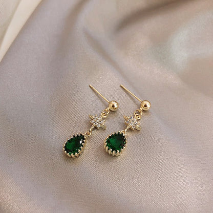 Emerald Drop Earrings-Jewearrings