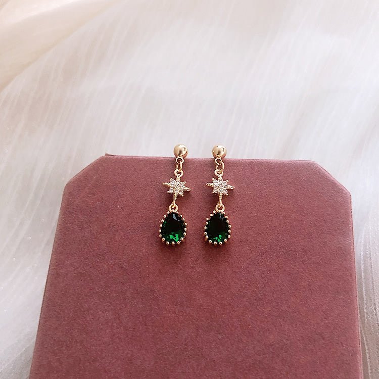 Emerald Drop Earrings-Jewearrings