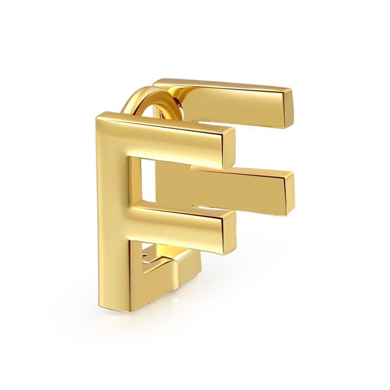 English 18K Gold Color Protection Alphabet Letter Earrings-Jewearrings