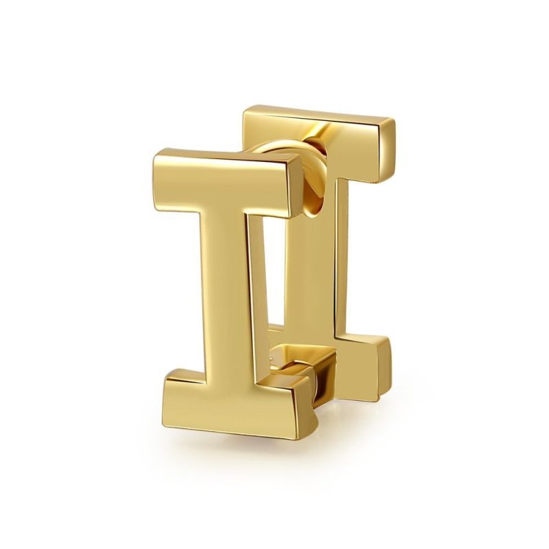 English 18K Gold Color Protection Alphabet Letter Earrings-Jewearrings