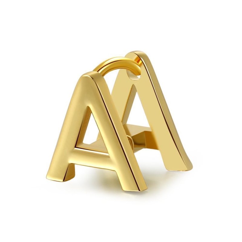 English 18K Gold Color Protection Alphabet Letter Earrings-Jewearrings