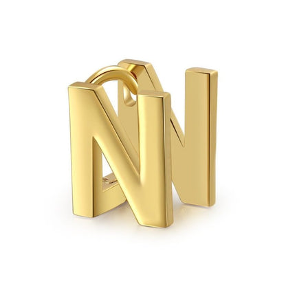 English 18K Gold Color Protection Alphabet Letter Earrings-Jewearrings