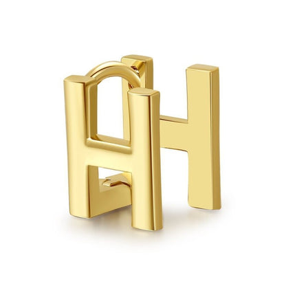 English 18K Gold Color Protection Alphabet Letter Earrings-Jewearrings