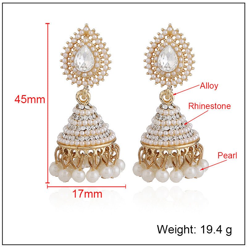 Ethnic Earrings Pearl Pendant Drop Dangle Earrings Fashion Jewelry Gift-Jewearrings