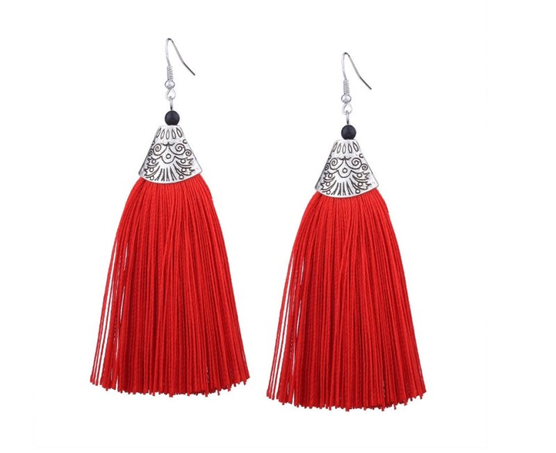 Europe and America exaggerated big brand long tassel retro alloy ear hook earrings female Yiwu jewelry earrings-Jewearrings