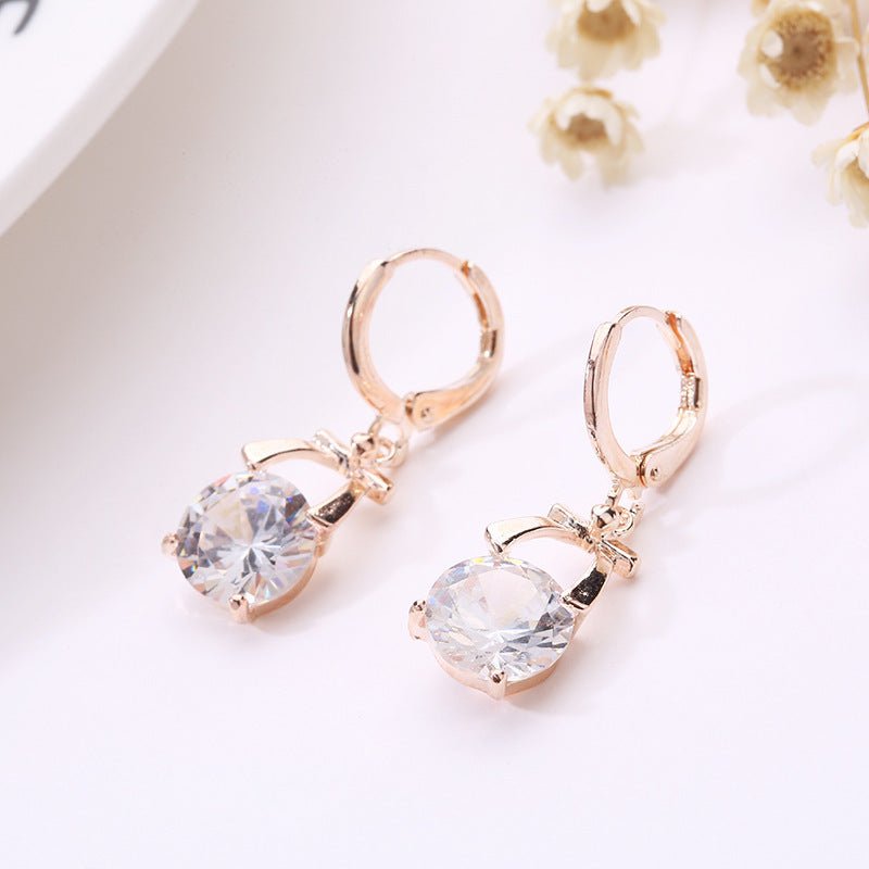 , Europe and America new jewelry, crystal earrings, jewelry set, Korean version of the bride necklace, gold-plated butterfly pendant-Jewearrings