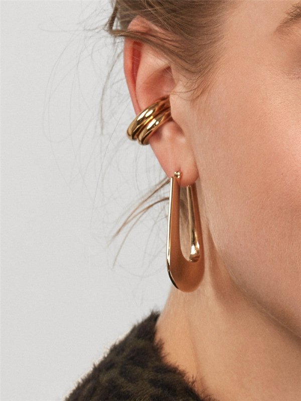 European And American Big-name Earrings Simple Alloy Gold-plated Geometry-Jewearrings