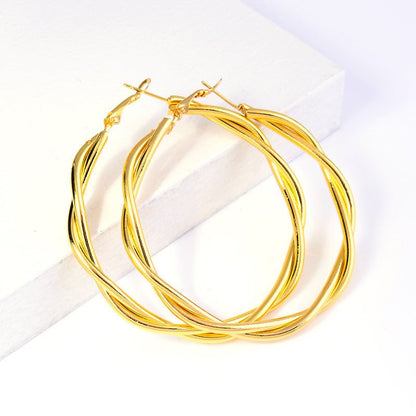 European And American Creative Exaggerated Large Hoop Earrings-Jewearrings