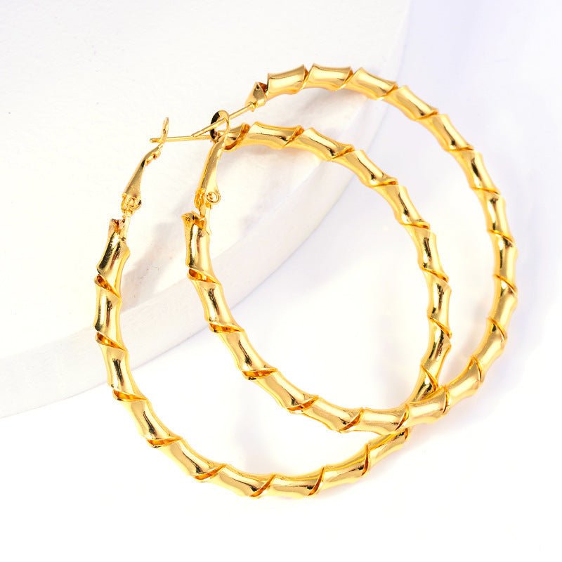 European And American Creative Exaggerated Large Hoop Earrings-Jewearrings