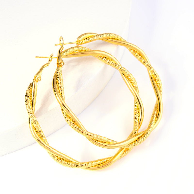 European And American Creative Exaggerated Large Hoop Earrings-Jewearrings