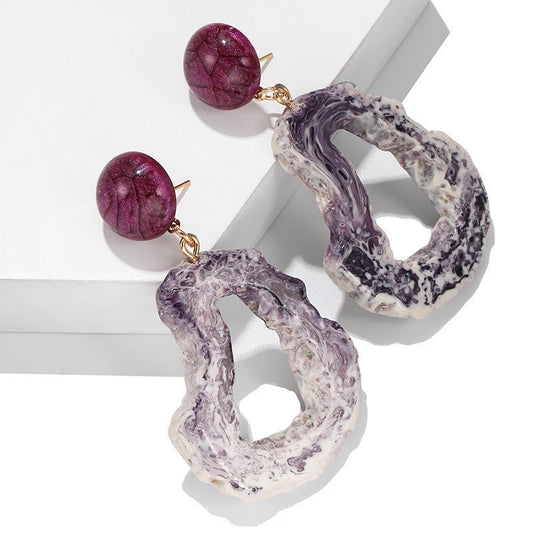 European And American Creative Vintage Acrylic Resin Earrings-Jewearrings