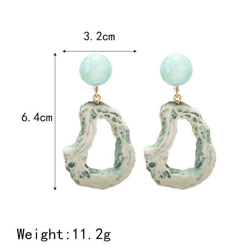 European And American Creative Vintage Acrylic Resin Earrings-Jewearrings