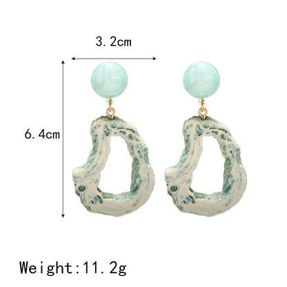 European And American Creative Vintage Acrylic Resin Earrings-Jewearrings