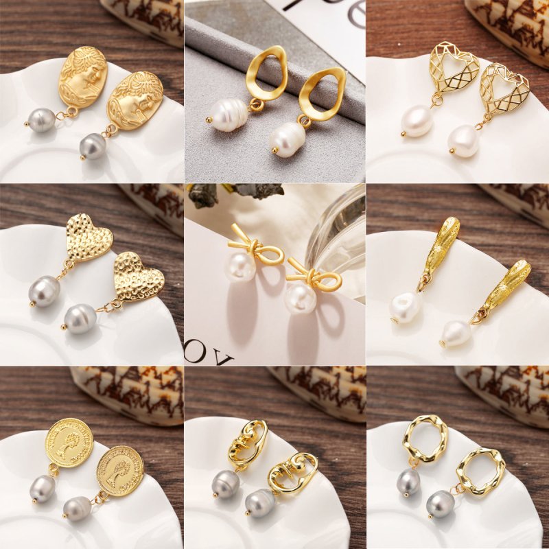 European And American Cross-border New Retro Freshwater Pearl Earrings-Jewearrings