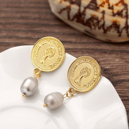 European And American Cross-border New Retro Freshwater Pearl Earrings-Jewearrings