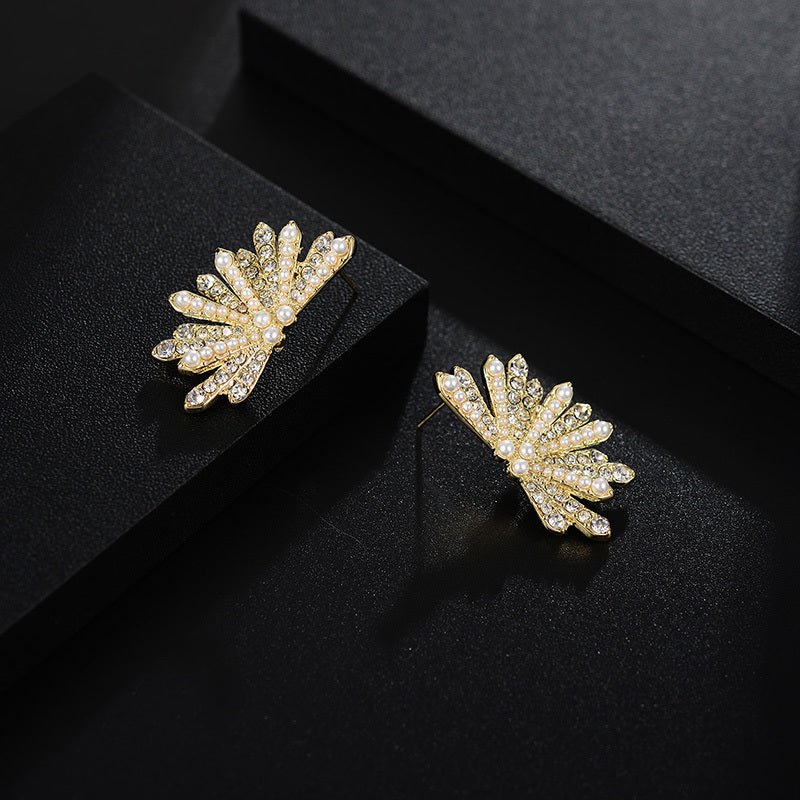 European And American Design Fashion Diamond-studded Pearl Earrings Simple-Jewearrings