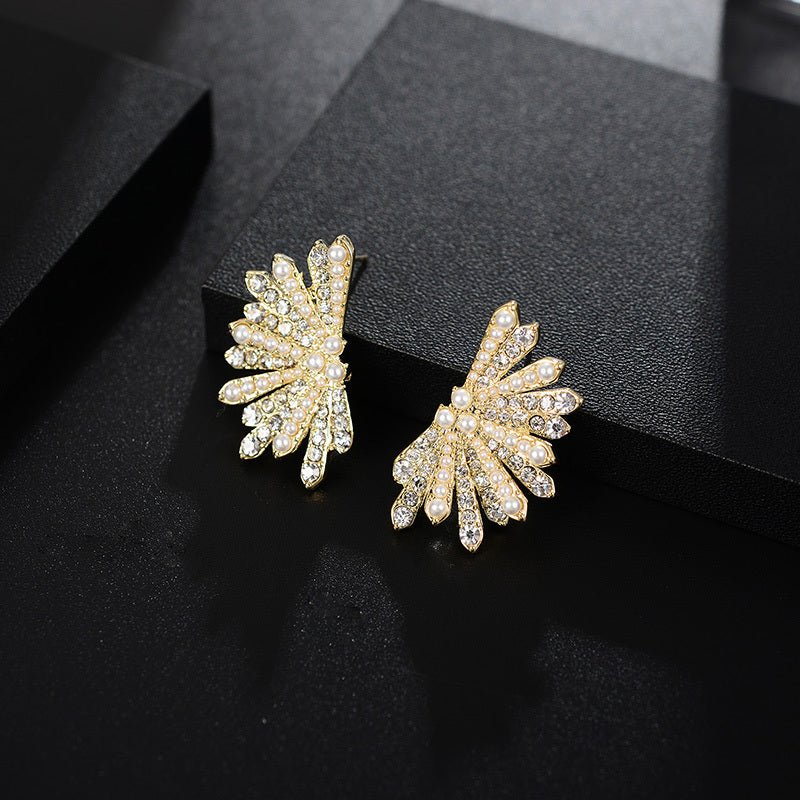 European And American Design Fashion Diamond-studded Pearl Earrings Simple-Jewearrings