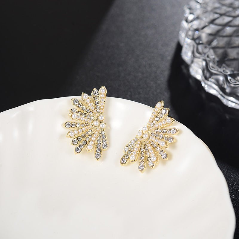 European And American Design Fashion Diamond-studded Pearl Earrings Simple-Jewearrings