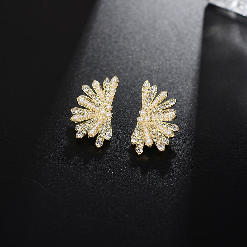 European And American Design Fashion Diamond-studded Pearl Earrings Simple-Jewearrings