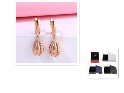 European and American diamond rose gold Chinese style earrings-Jewearrings