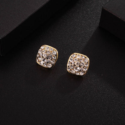 European And American Earrings Fashion Simple Female Diamond Stud Earrings-Jewearrings