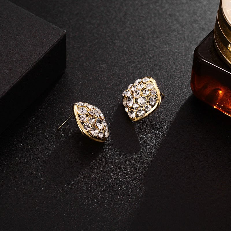 European And American Earrings Fashion Simple Female Diamond Stud Earrings-Jewearrings