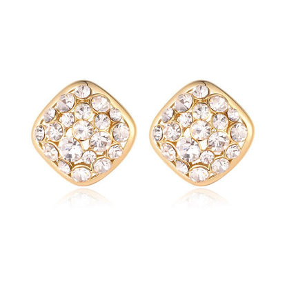 European And American Earrings Fashion Simple Female Diamond Stud Earrings-Jewearrings