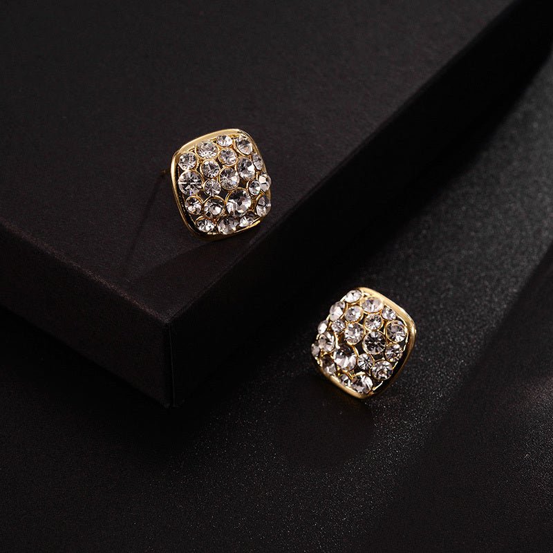 European And American Earrings Fashion Simple Female Diamond Stud Earrings-Jewearrings