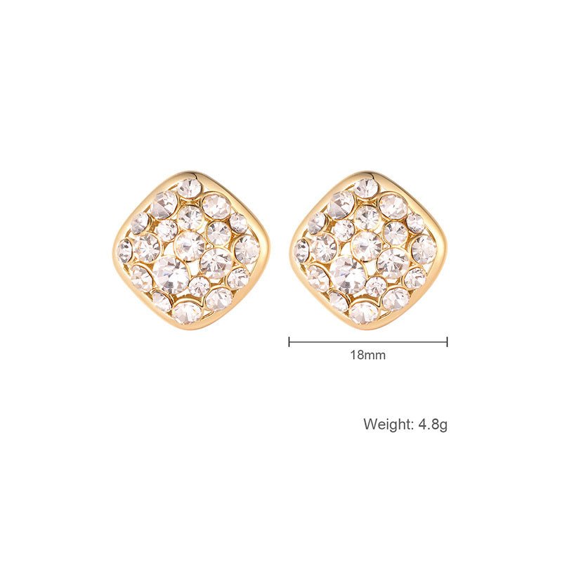 European And American Earrings Fashion Simple Female Diamond Stud Earrings-Jewearrings