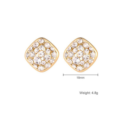 European And American Earrings Fashion Simple Female Diamond Stud Earrings-Jewearrings