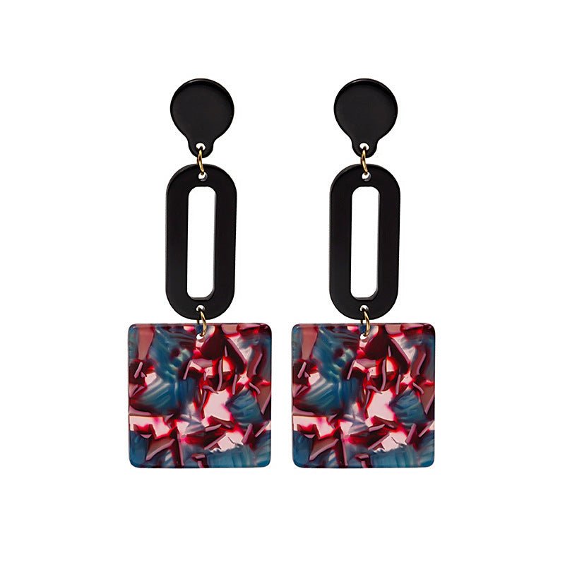 European And American Ethnic Style Acrylic Acetate Plate Geometric Earrings-Jewearrings