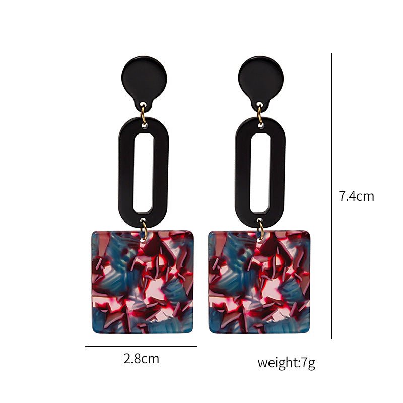 European And American Ethnic Style Acrylic Acetate Plate Geometric Earrings-Jewearrings