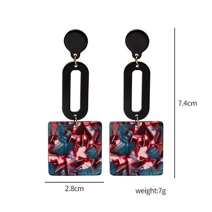 European And American Ethnic Style Acrylic Acetate Plate Geometric Earrings-Jewearrings