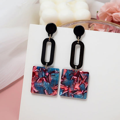 European And American Ethnic Style Acrylic Acetate Plate Geometric Earrings-Jewearrings