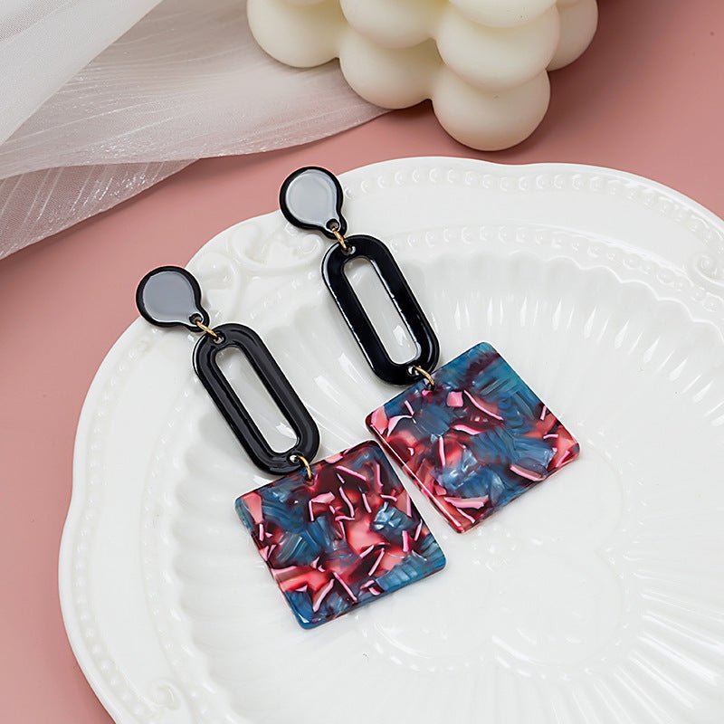 European And American Ethnic Style Acrylic Acetate Plate Geometric Earrings-Jewearrings