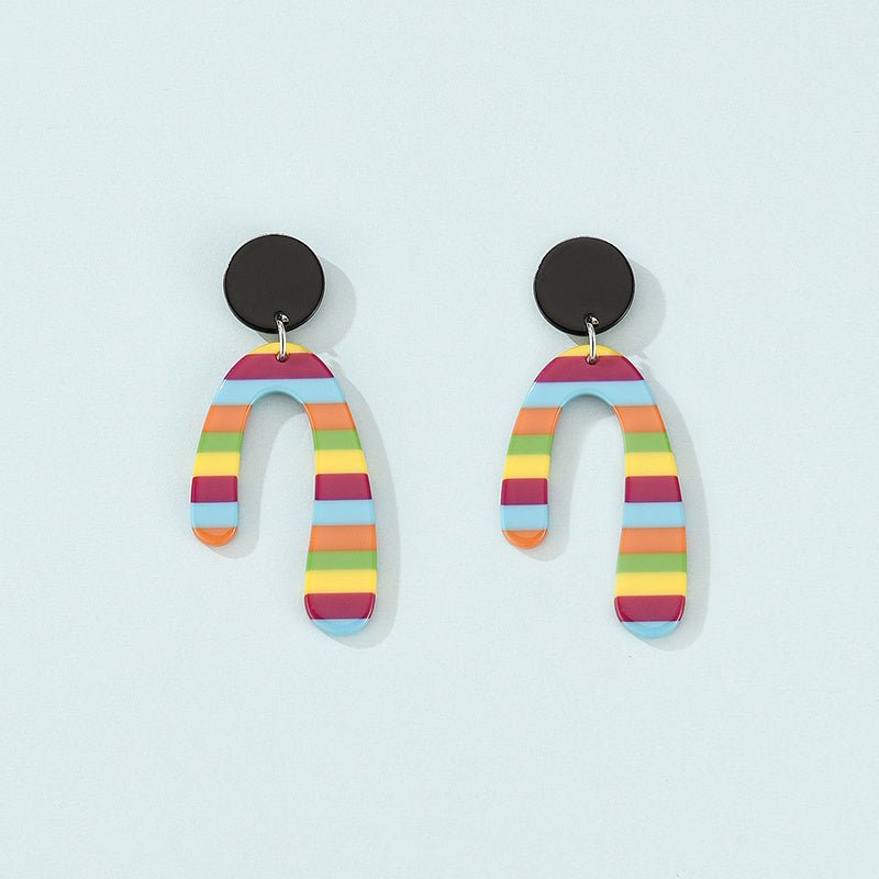 European And American Fashion Acrylic Geometric Earrings-Jewearrings