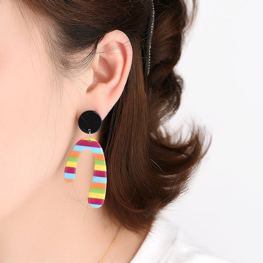 European And American Fashion Acrylic Geometric Earrings-Jewearrings