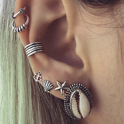 European and American Fashion Bohemian Shell Earrings-Jewearrings