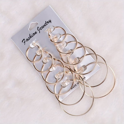 European And American Fashion Classics Versatile Personality Exaggerated Metal Hoop Earrings Suit-Jewearrings