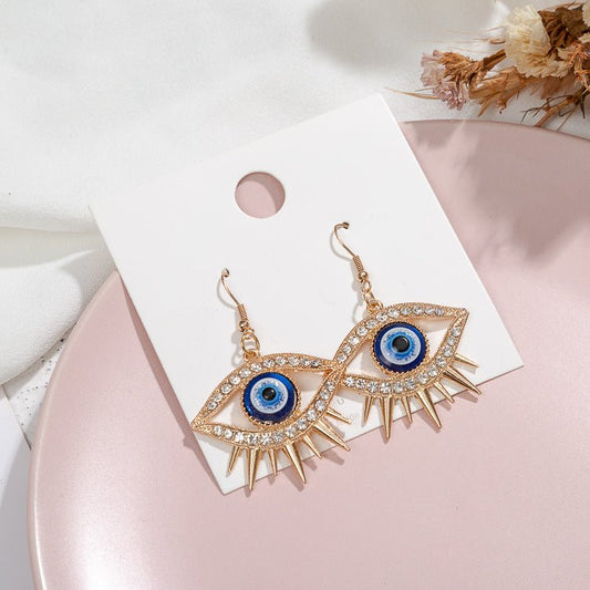 European And American Fashion Diamond Earrings Big Eyes Earrings-Jewearrings